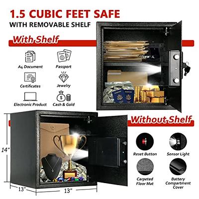 Fireproof Small Safe Box for Money, 0.23 Cu ft Mini Fireproof Safe with  Combination Lock, Digital Safe for Kids Home Hotels Business (black)