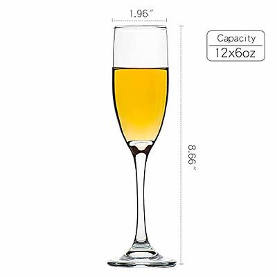 C CREST Set of 12, Champagne Glasses, 6 Ounce Champagne Flute