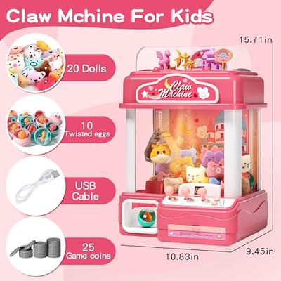 Claw Machine for Kids,Mini Vending Machines Candy Grabber Prize Dispenser  Toys for Girls,Electronic Arcade Claw Game Machine for Party Birthday with