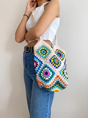 handmade crochet shoulder knit bag y2k Handbag for women lady