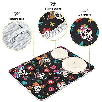 Dead Skull Black Kitchen Dish Cloths for Washing Dishes Reusable Cleaning Cloth