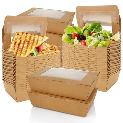 Take Out Food Containers Microwaveable Kraft Brown Take Out Boxes 27 Oz (50  Pack) Leaked and Grease Resistant Togo Boxes Recyclable Thanksgiving