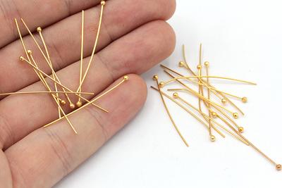 100PCS 14k gold filled ball head pins, brass ball headpin, head