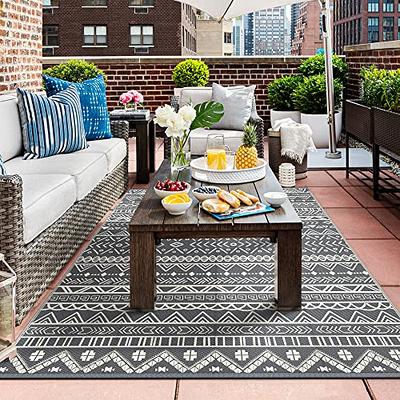 Outsunny Reversible Outdoor RV Rug, Patio Floor Mat, Plastic Straw