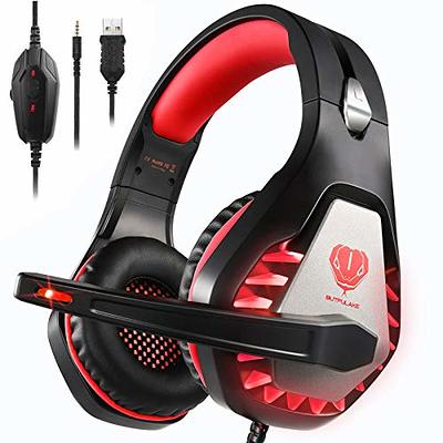 Gaming Headset For Ps5 Ps4 Pc Xbox One, Surround Sound Over Ear Headphones  With Mic, Led Light For Mac Laptop Switch Playstation Xbox Series X/s -blue