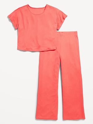 Rib-Knit Pajama Set for Girls - Yahoo Shopping