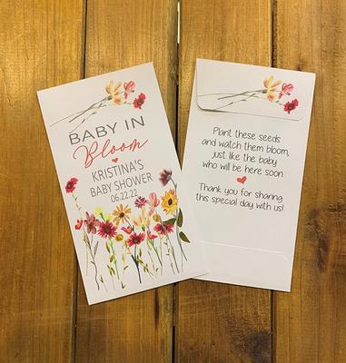 Baby in Bloom Wildflower Autumn Seed Packet Favors, Baby Shower Favor, With  Or Without Seeds
