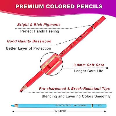 KALOUR 72 Count Colored Pencils for Adult Coloring Books, Soft Core