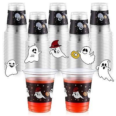  Uiifan 100 Set 12 oz Christmas Clear Plastic Cups with