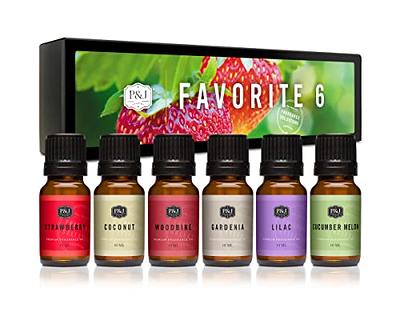 P&J Fragrance Oil Favorites Set  Strawberry, Lilac, Cucumber Melon,  Coconut, Gardenia, Woodbine Candle Scents for Candle Making, Freshie  Scents, Soap Making Supplies, Diffuser Oil Scents - Yahoo Shopping