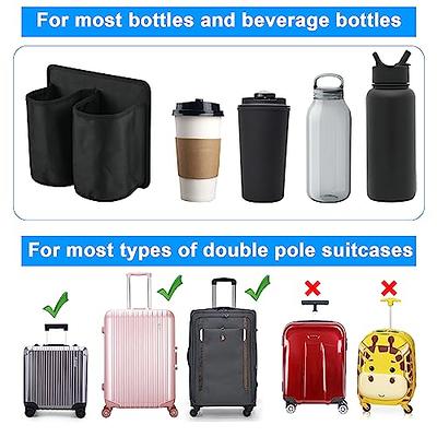  LARGERED Luggage Cup Holder for Suitcases, Travel Must Haves  Travel Cup Holders Free Hand Drink Caddy, Travel Accessories Gifts for  Flight Attendants, Fits Roll on Suitcase Handles 2 Packs (Black): Clothing