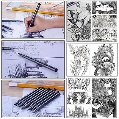 MISULOVE Black Micro-Pen Fineliner Ink Pens - Precision Multiliner Pens  Micro Fine Point Drawing Pens for Sketching, Anime, Manga, Artist
