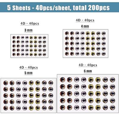 Fishing Eyes for Lures, 3D/4D/5D Realistic Artificial Holographic Fake Eye  for Fly Tying Lures Crafts DIY Fishing Tool (4D, 4mm, 200pcs) - Yahoo  Shopping