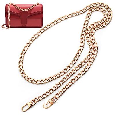  6 Pcs Gold Purse Chain Strap Purse Strap Extender DIY Flat Chain  Purse Strap Handbag Replacement Strap with Metal Buckles