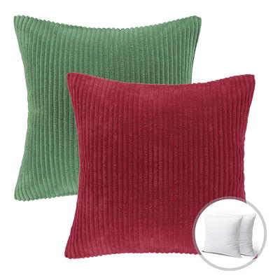 Phantoscope Christmas holiday Decorative Throw Pillow with insert, Silky  Velvet Series, 18 x 18, White, 1 Pack