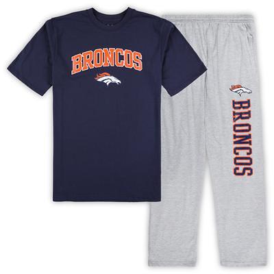 Women's Denver Broncos Concepts Sport Navy Plus Size Badge T-Shirt & Flannel  Pants Sleep Set