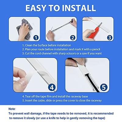 6pcs Cord Hider For One Cord, 258cm Cable Hider, Paintable Wire Covers For  Cords Wall, PVC Wire Hider, Single Cable Raceway For A Thick Extension Cord,  Wall Cord Concealer, 6xL43cm W1.5cm H1cm