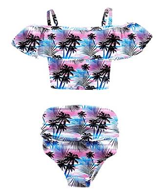DNFUN Girls Bathing Suits Two Piece Kids Swimsuits Summer Beach