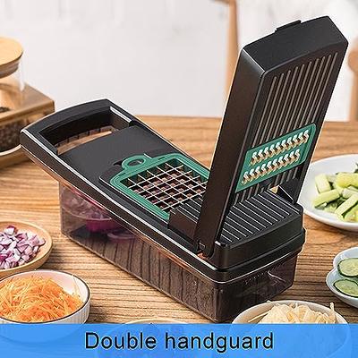 Safe Mandoline Slicer for Kitchen, QIECAI Vegetable Chopper Adjustable  Potato Cutter, Upright Manual Food Chopper, Veggie Dicer Kitchen Gadgets  Sets