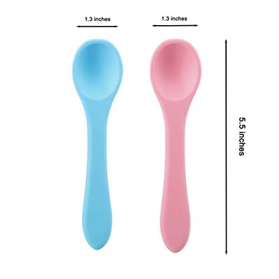 Baby Spoons Self Feeding 6+ Months - 7 Pack Silicone First Stage Infant  Training Spoons, Baby Led Weaning Untensils for Toddlers, BPA-Free Rainbow