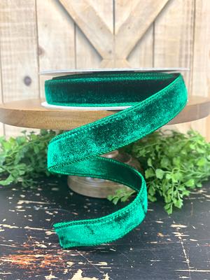 2.5 Emerald Green Satin Ribbon, Farrisilk Ribbon, Wired Ribbon