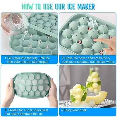 Torubia Silicone Ice Cube Trays with Lids for Freezer 2 Pack Mini