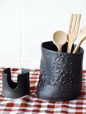 Ceramic Utensil Jar Holder