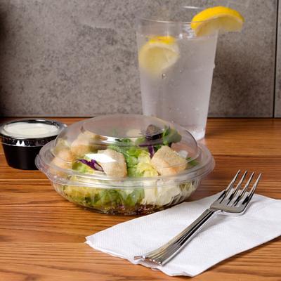 12oz Disposable Plastic Clear Salad Bowls with Dome Lids