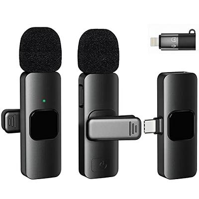 Wireless Lavalier Microphone for iPhone - Lapel Microphone Wireless  Microphone with Clip Mini Lapel Mic for External Recording Video Recording