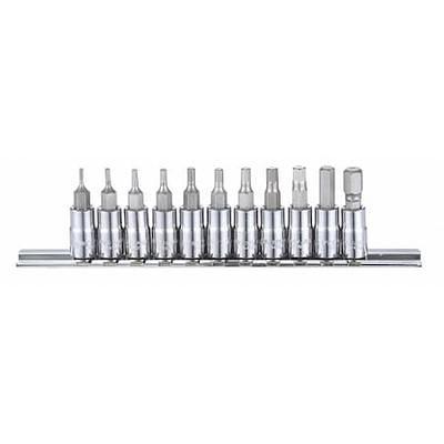 Proto 1/4 in Drive Socket Bit Set, Metric, 10 pcs J7440R8MM