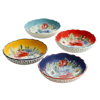 The Pioneer Woman Sweet Romance Blossoms 4-Piece Ceramic Measuring Bowl Set