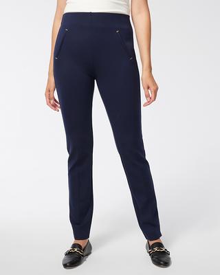 Women's Juliet Ponte Trim Detail Pants in Dark Blue size 12