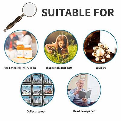 Handheld Magnifier Antique Mahogany Handle Magnifier Reading Magnifying  Glass For Reading Book, Inspection, Coins, Insects, Rocks, Map, Crossword  Puzz