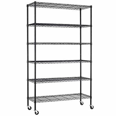 Finnhomy Heavy Duty 8 Tier Wire Shelving with Wheels 18x18x72.8-inches 8  Shelves Storage Rack Thicken Steel Tube, Pantry Shelves for Storage