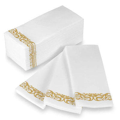 100PCS Disposable White Napkins Linen Feel Guest Hand Towels White