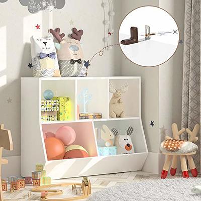 TOYMATE Toy Organizers and Storage, 5-Section Kids Bookshelf for Organizing  Books Toys, School Classroom Wooden Storage Cabinet for Children's Room