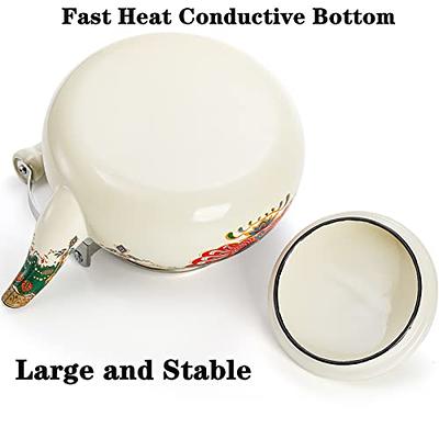 Vintage Porcelain Electric Hot Water Heater Tea Coffee Whistling Pot -   Log Cabin Decor