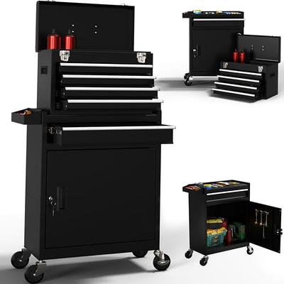 8 Drawer High Capacity Rolling Tool Chest, Large Removable Steel Tool Box  with Lockable Drawers and Wheels, 2 in 1 Portable Toolbox Storage Cabinet