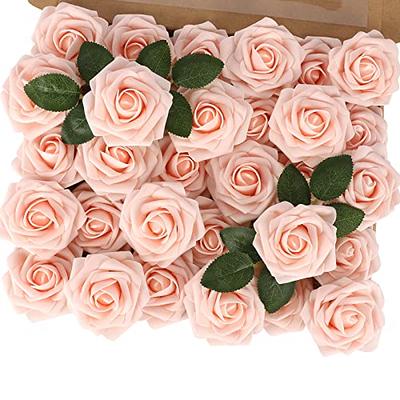 Kesoto 50pcs Pink Roses Artificial Flowers Bulk, 1.6 Small Silk Fake Roses  Flower Heads for Decoration, Crafts, Wedding Centerpieces Bridal Shower