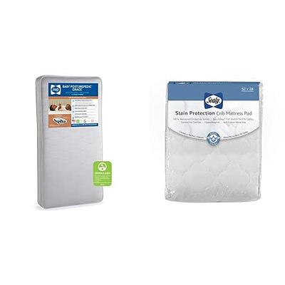 Sealy Waterproof Crib Mattress Pad, White - 2 pack