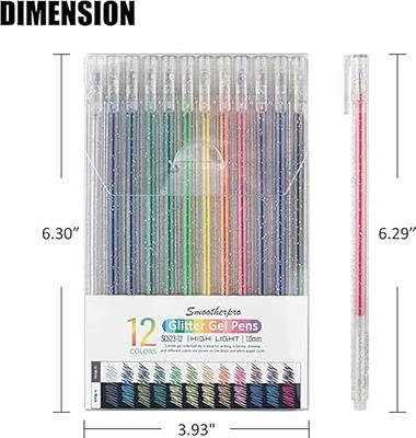 HUJUGAKO 18 Color Glitter Gel Pens for Adult Coloring Books, Glitter Pens  300% More Ink Glitter Gel Pen Set for Drawing Doodling Journaling Craft Art