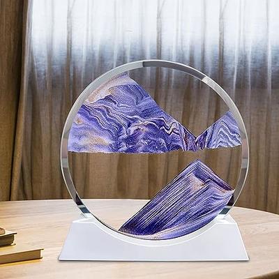 Aoderun 12 Moving Sand Art Liquid Motion with Light 3 Color Changing  Moving Sand Art Picture Round Glass 3D Deep Sea Sand Art Sandscapes for  Adult Relaxing Toys Desktop Home Office(Purple) 