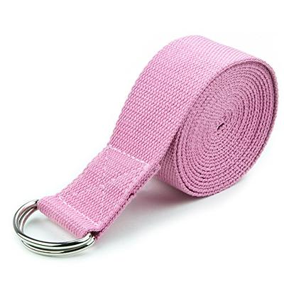 ProsourceFit Metal D-Ring 8 Ft Yoga Strap for Support & Stretching 