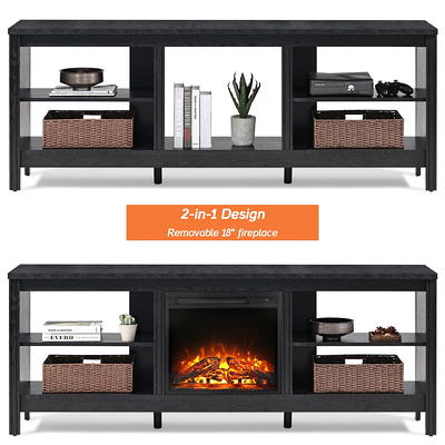 TV Stands for 75 inch TV, Entertainment Center TV Console for Living Room  and Bedroom, 70 inch, Black