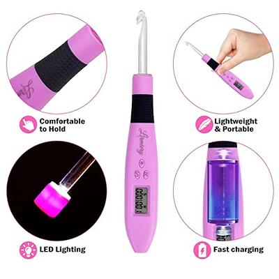  Automatic Counting Crochet Hooks, 2.5mm Digital Lighted Crochet  Hooks with Case