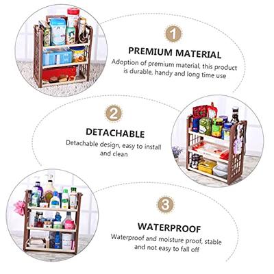 Bathroom Multifunctional Storage Rack, 3 -tier Standing Bathroom