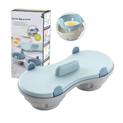 Microwave Double Egg Poacher Maker Poached Eggs Cooker Steamer