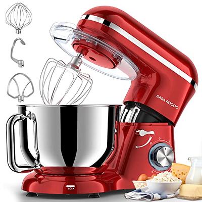  Stand Mixer FOHERE, 5.8 QT Stainless Steel Mixer with Dough  Hook, Mixing Beater, Wire Whip, Dishwasher-safe, 6+P Speeds Tilt-Head  Kitchen Dough Mixers for Cake, Electric Home Cooking Kitchen Mixer: Home 