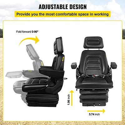 Universal Suspension Forklift Seat Tractor Lawn Mover Seat Cushion with  Seatbelt