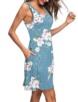 MISFAY Women's Summer Casual T Shirt Dresses Beach Cover up Plain